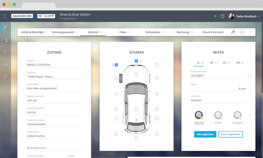 Screenshot Fahrzeugzustand